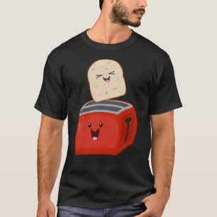 Camiseta Tostada De Kawaii Y Personalizado De Tostadora Roj