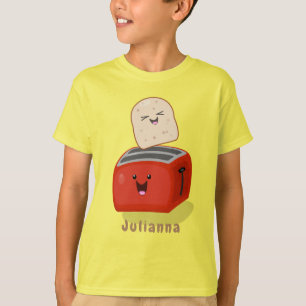 Camiseta Tostada de kawaii y personalizado de tostadora roj