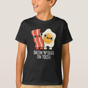 Camiseta Tostada Divertida Con Tocino Y Huevos En Dedos De