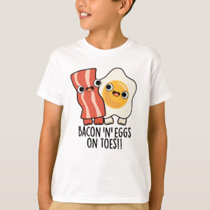 Camiseta Tostada Divertida Con Tocino Y Huevos En Dedos De 