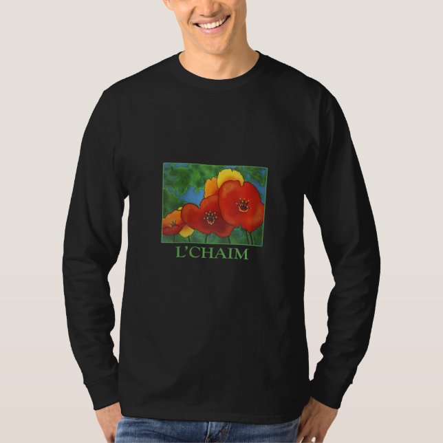 Camiseta Tostada Judía De L'chaim Para La Vida Judía Hebrea (Anverso)