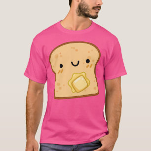 Camiseta Tostada Kawaii Con Mantequilla