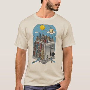 Camiseta Tostada Urbana - Surreal Cityscape Toaster T-Shirt