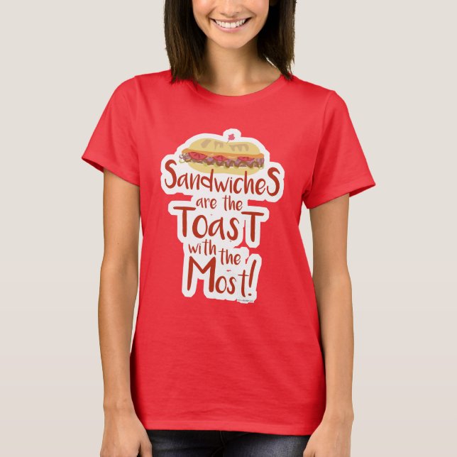 Camiseta Tostadas De Sándwiches Con El Lema Más Divertido (Anverso)