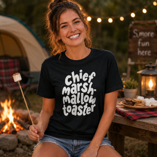Camiseta Tostador Jefe de Malvaviscos Cita Blanca Divertida