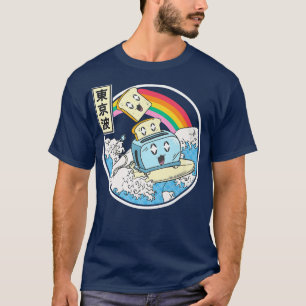 Camiseta Tostadora De Surf En Japón Waves Estilo Kawaii Vap