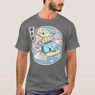 Camiseta Tostadora De Surf En Japón Waves Estilo Kawaii Vap