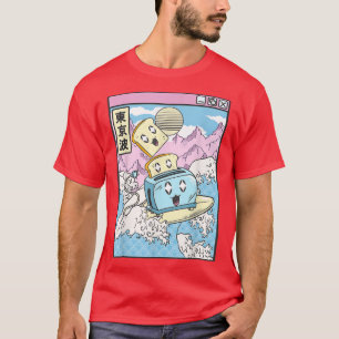 Camiseta Tostadora de surf Feliz Tosta Japón Waves Kawaii V