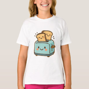 Camiseta "Tostadora y pan sonriente lindo - Cocina quirky