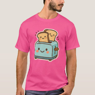 Camiseta "Tostadora y pan sonriente lindo - Cocina quirky