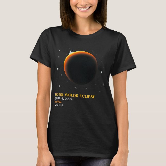 Camiseta Total América 04 08 24 Eclipse solar total 2024 (Anverso)