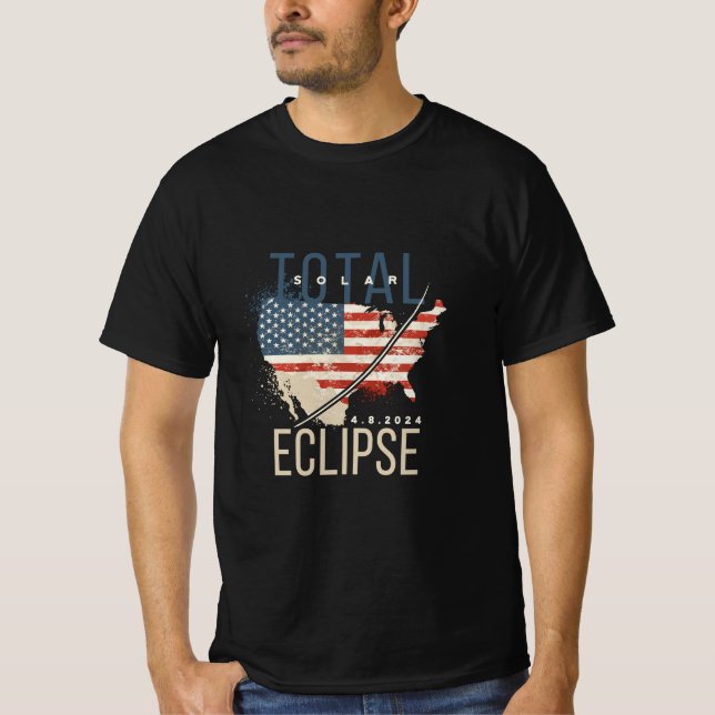 CAMISETA TOTAL DE ECLIPSE SOLAR 4.8.2023 MAPA DE LOS EE.UU. (Anverso)