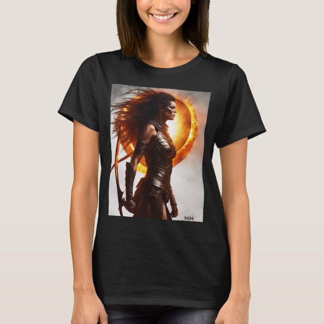 Camiseta Total de eclipse solar Guerrero agregar texto o no (Anverso)