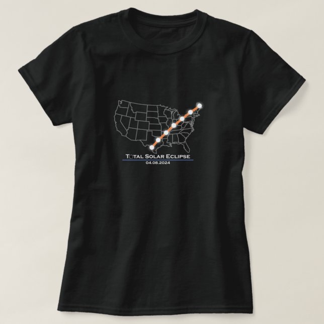 Camiseta Total de Estados Unidos Eclipse solar total Abril  (Diseño del anverso)