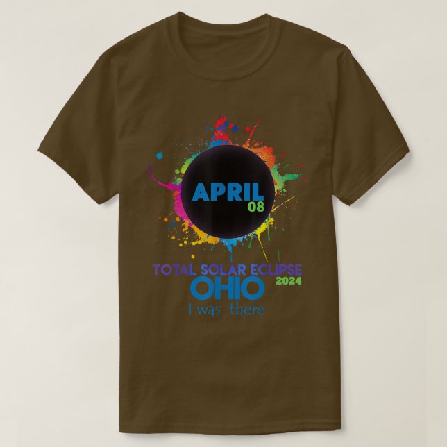 Camiseta Total Eclipse Solar Ohio 2024 Totalidad Colorida (Diseño del anverso)