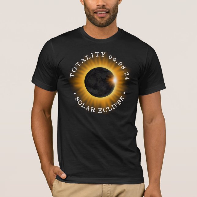 Camiseta Total Eclipse Solar Totalidad Abril 8 2024 (Anverso)