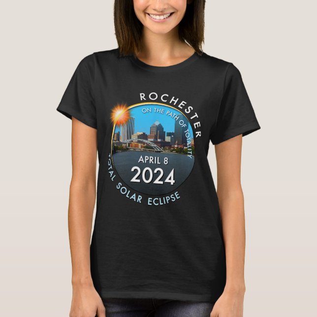 Camiseta Total Eclipse solar Totalidad Rochester Nueva York (Anverso)