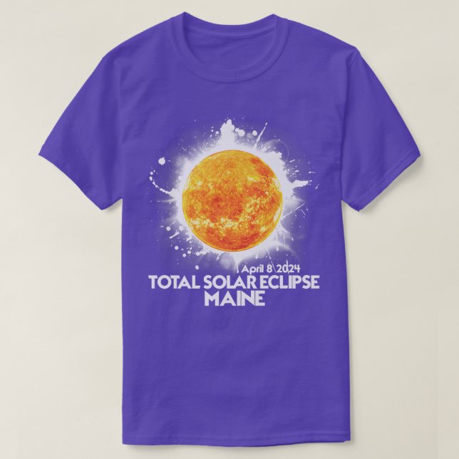 Camiseta Total MAINE 2024 Eclipse solar total (Diseño del anverso)