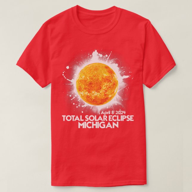 Camiseta Total Michigan 2024 Eclipse solar total América (Diseño del anverso)