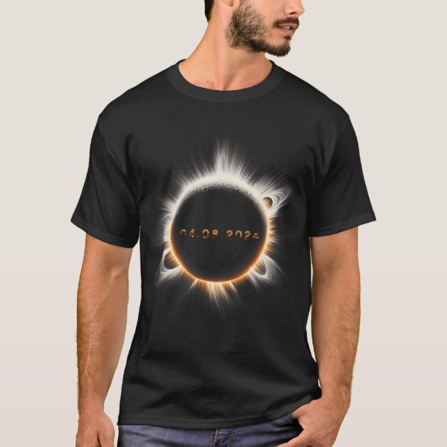 Camiseta Total primavera 4.08.24 Eclipse solar total 2024 (Anverso)
