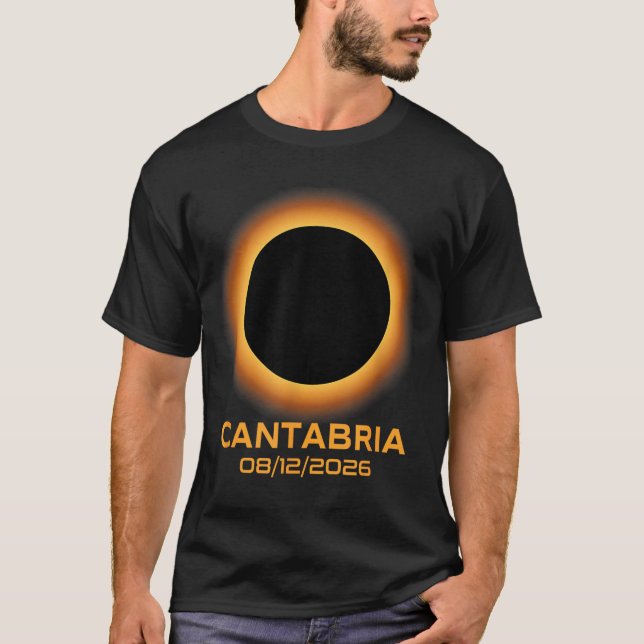 Camiseta Total Solar Eclipse 2026 Cantabria Spain Totality (Anverso)