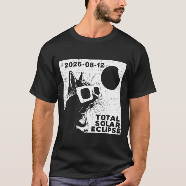Camiseta Total Solar Eclipse 2026 Cat Lover (Anverso)