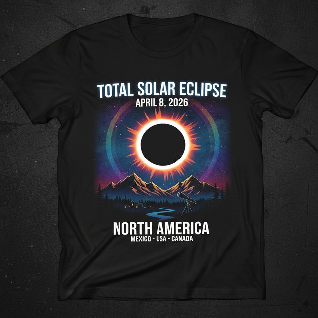 Camiseta Total Solar Eclipse 2026 - North America Souvenir (Subido por el creador)
