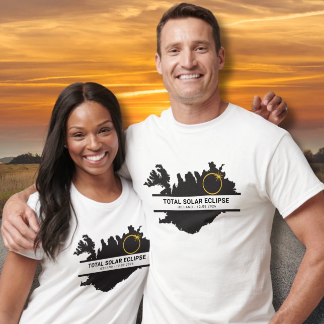 Camiseta Total Solar Eclipse August 12 2026 – Iceland (Edit text, if you wish, via the template)