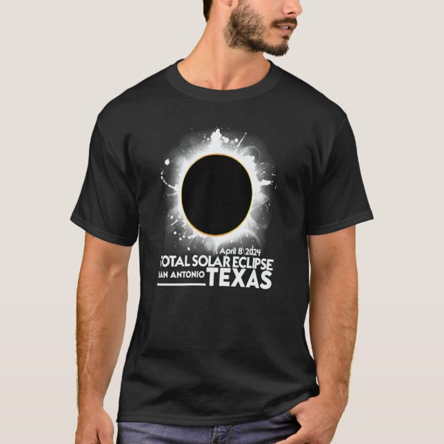 Camiseta Total Solar Eclipse San Antonio TEXAS April 8 2024 (Anverso)