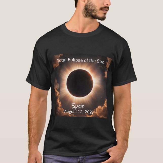 Camiseta Total Solar Eclipse Spain 2026 Mens (Anverso)