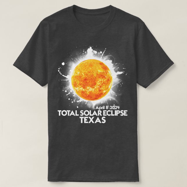 Camiseta Total TEXAS 2024 Eclipse solar total América (Diseño del anverso)