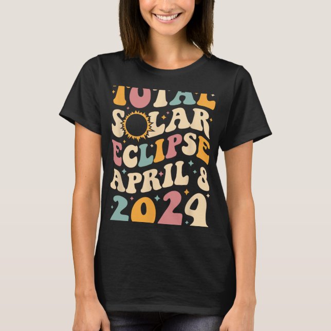 Camiseta Totalidad 04 08 24 Eclipse solar total 2024 Groovy (Anverso)