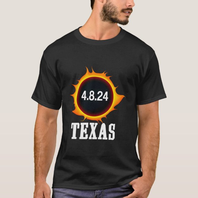 Camiseta Totalidad del Eclipse Solar de Texas 4-08-24 Total (Anverso)