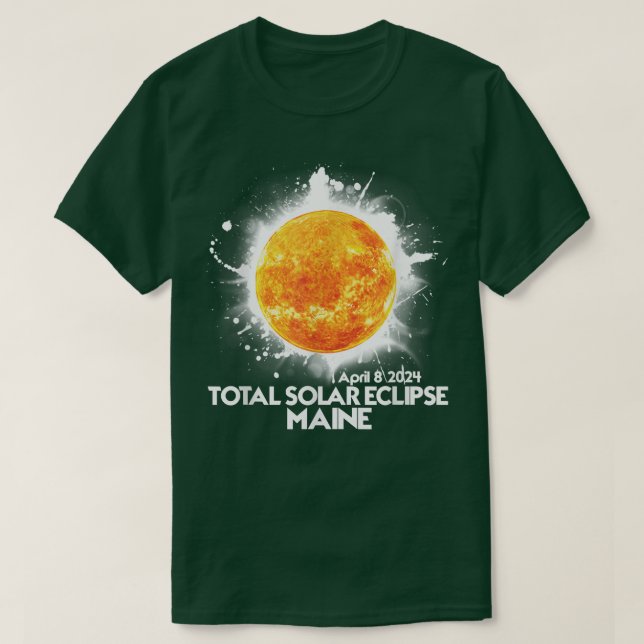 Camiseta Totalidad MAINE 2024 Total Eclipse Solar T-Shirt (Diseño del anverso)