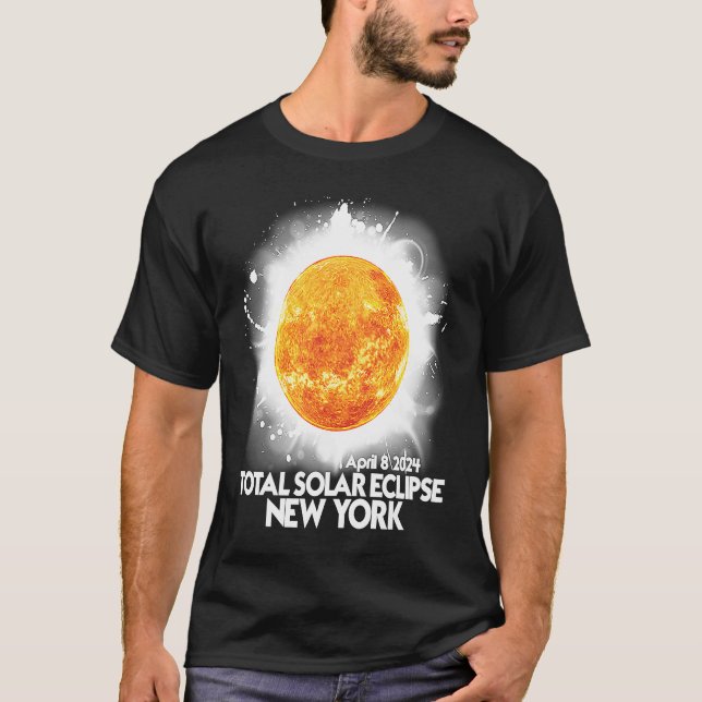 Camiseta Totalidad Nueva York 2024 Eclipse solar total Amér (Anverso)