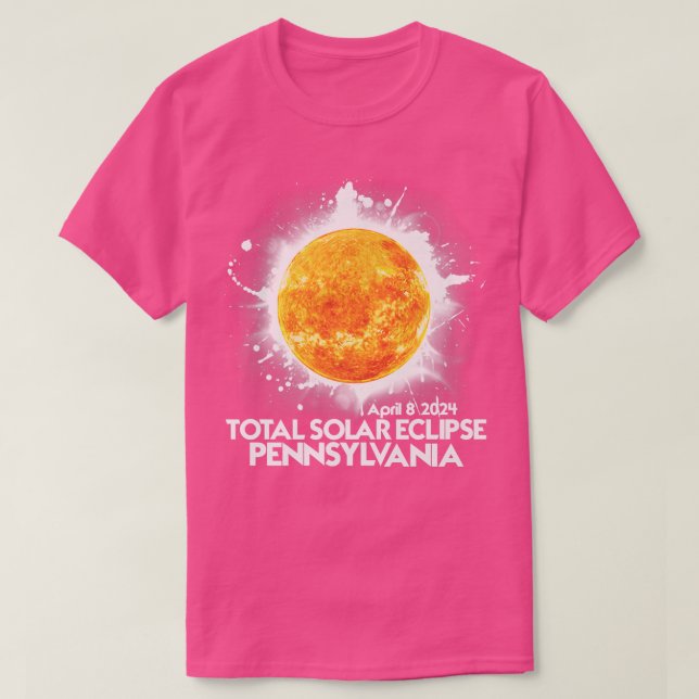 Camiseta Totalidad Pennsylvania 2024 Total Eclipse Solar Am (Diseño del anverso)