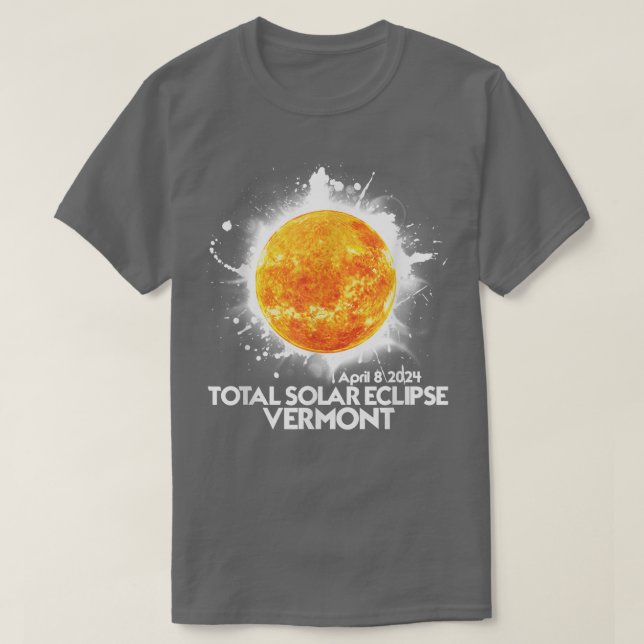 Camiseta Totalidad VERMONT 2024 Eclipse solar total estadou (Diseño del anverso)