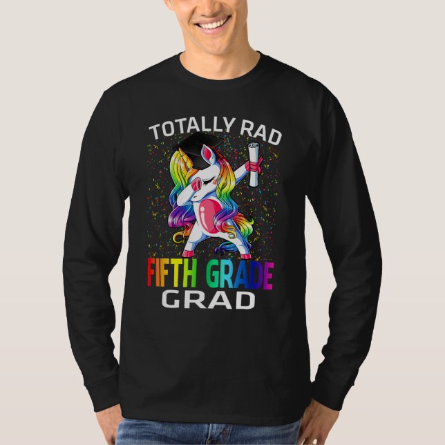 Camiseta Totally Rad Fifth Grade Grad Graduation Unicorn (Anverso)