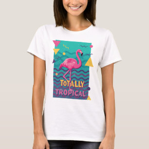Camiseta Totally Tropical Flamingo de los 80