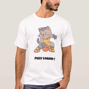 Camiseta Totalmente cargado - un divertido Cat-Basketball