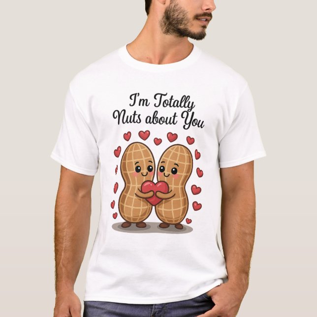 Camiseta Totalmente loco por ti - Pegatina de amor de cacah (Anverso)