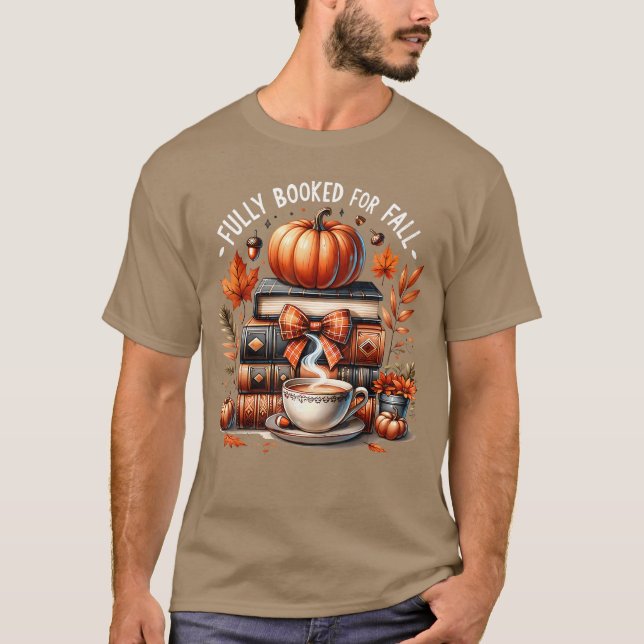 Camiseta Totalmente reservado para libros de otoño Calabaza (Anverso)