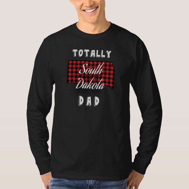 Camiseta TOTALMENTE SUR DAKOTA DAD Buffalo Plaid Map T-Shir (Anverso)
