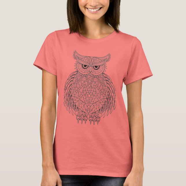 Camiseta Tótem de aves de búho inspirado (Anverso)
