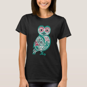 Camiseta Tótem de búho nativo americano de Haida