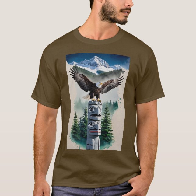 Camiseta Tótem Haida y águila calva (Anverso)