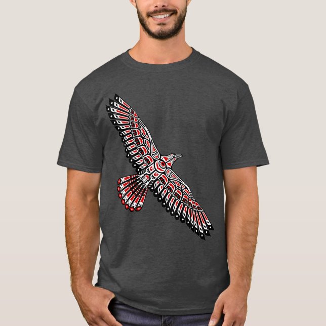Camiseta Tótem indio nativo americano Raven al noroeste (Anverso)