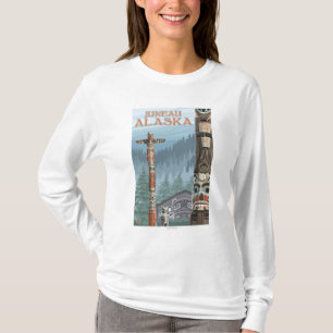 Camiseta Tótemes de Alaska - Juneau, Alaska
