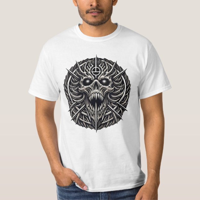 Camiseta Totemschädel Totenkopf Medaille (Anverso)