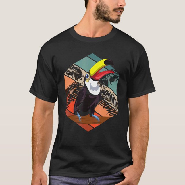 Camiseta Tou Retro Toucan Tropical Bird Rainforest Animal (Anverso)